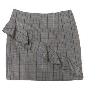 LF Love Gray Plaid Houndstooth Ruffle Skirt D22